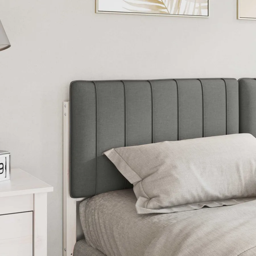 Tête de lit capitonnée Blanc et gris clair 160 cm Pin massif - 3