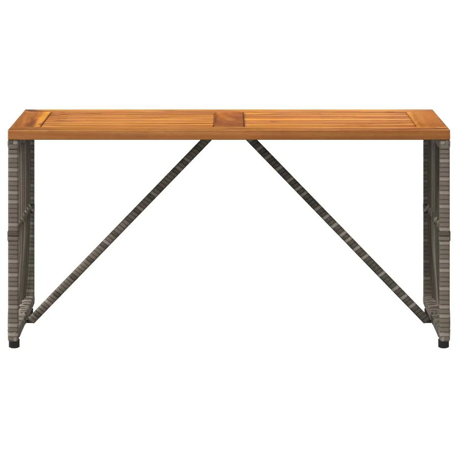 Table de jardin Gris 80 x 40 x 40 cm Acier et Rattan Poly - 5