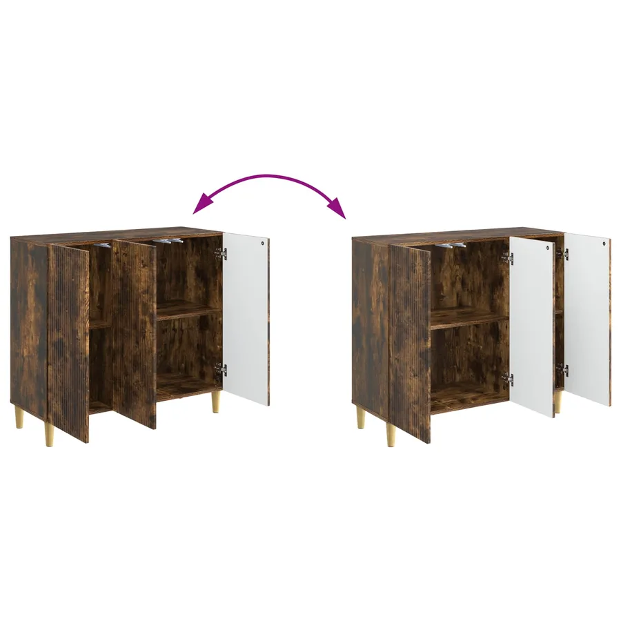 Buffet Chêne fumé 89 x 34,5 x 80 cm Bois d'ingénierie - 11