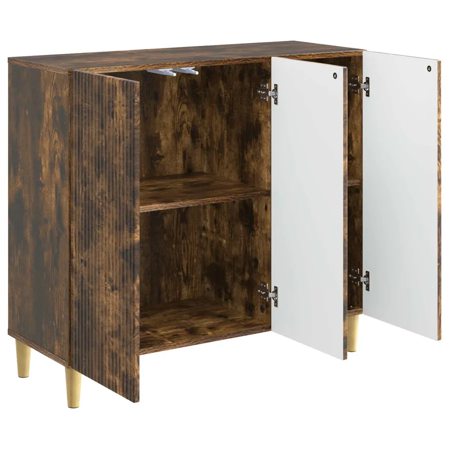 Buffet Chêne fumé 89 x 34,5 x 80 cm Bois d'ingénierie - 5