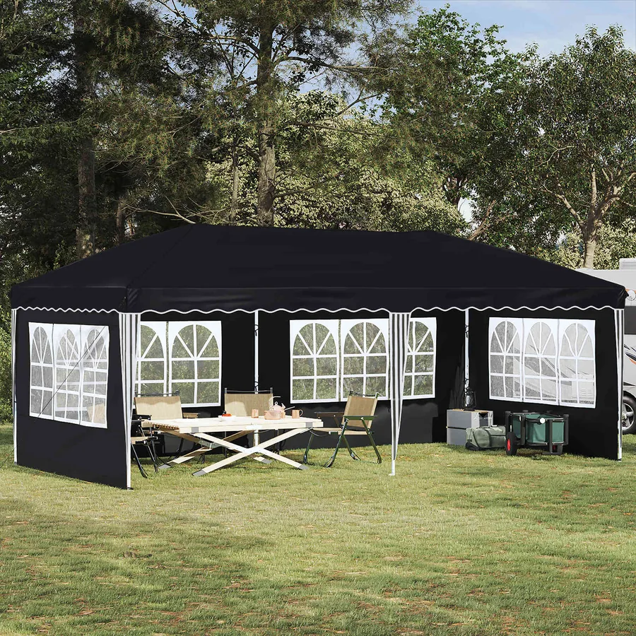 Tente de fête pop-up 575 x 289 x 245 cm Anthracite