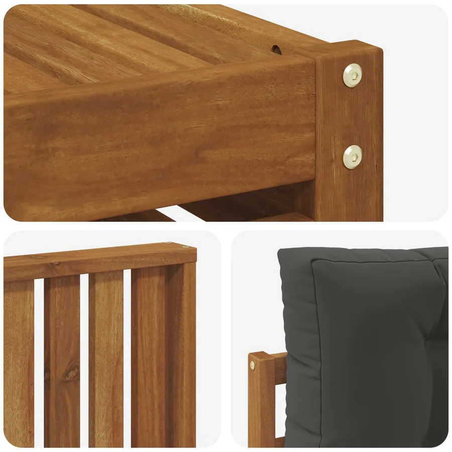 Ensemble de canapés d'extérieur 6 pcs Naturel et Anthracite - 6