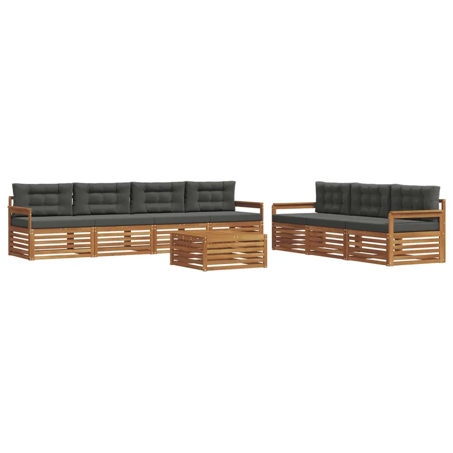 Ensemble de canapés d'extérieur 8 pcs Naturel et Anthracite - 2