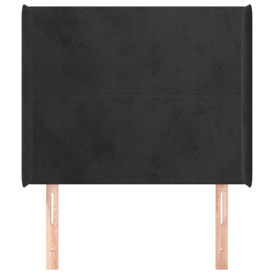 Tête de lit avec oreilles Noir 83x16x118/128 cm Velours - 3