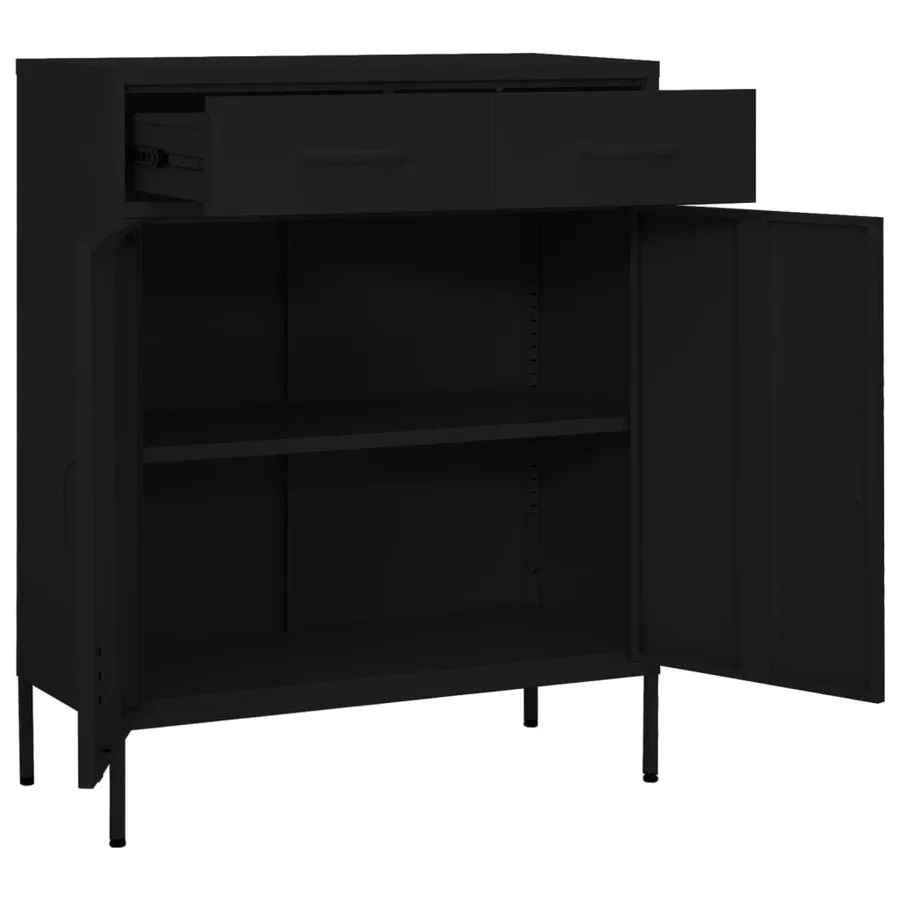 Armoire de rangement Noir 80x35x101,5 cm Acier - 5