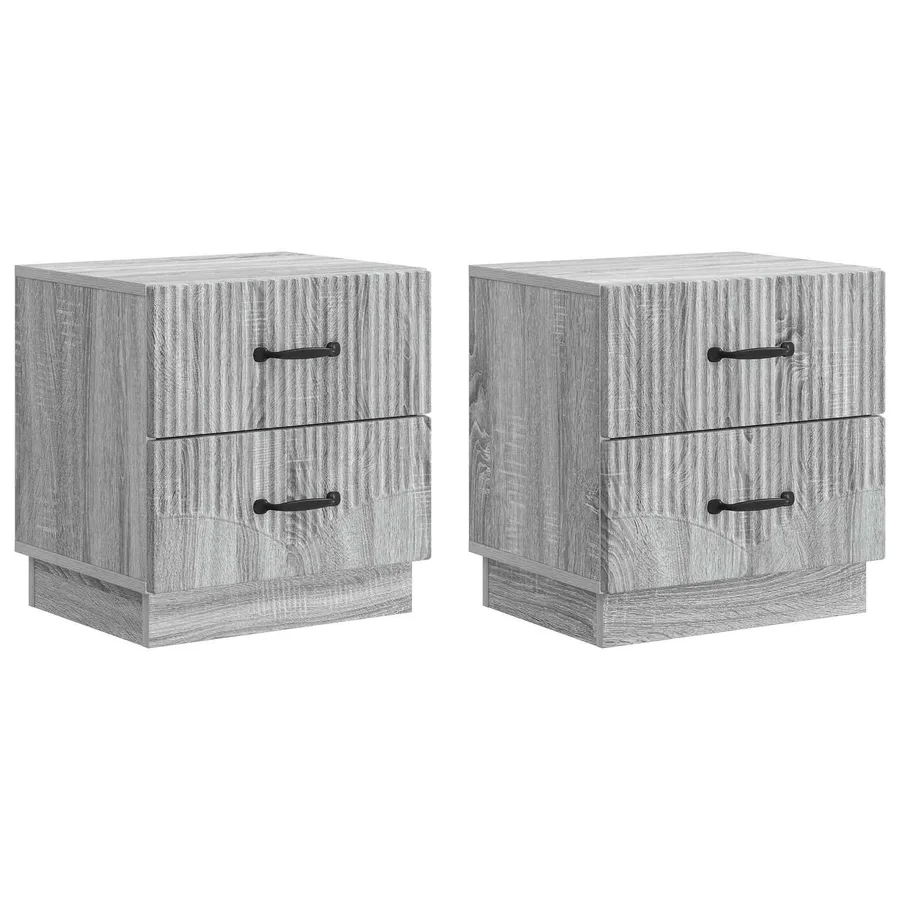 Cabinet de chevet 2 pcs Sonoma gris 43 x 34,5 x 44,5 cm - 2