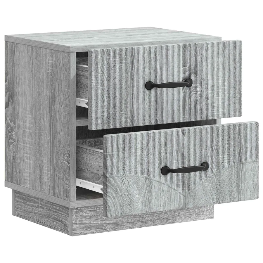 Cabinet de chevet 2 pcs Sonoma gris 43 x 34,5 x 44,5 cm - 6