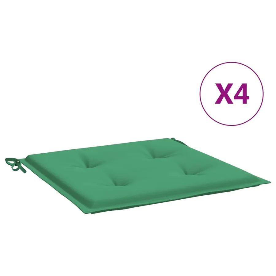 Coussins de chaise jardin lot de 4 vert 50x50x4 cm tissu oxford - 2