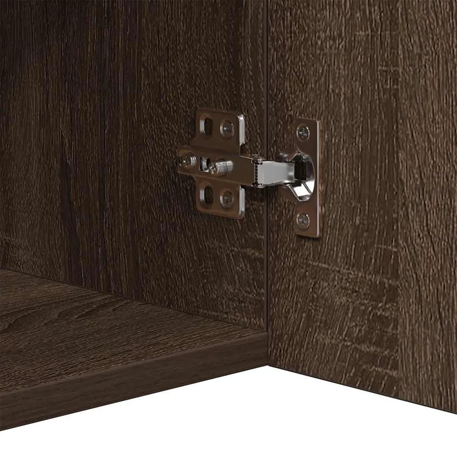 Buffet avec lumières LED chêne marron 80x35x75 cm - 11