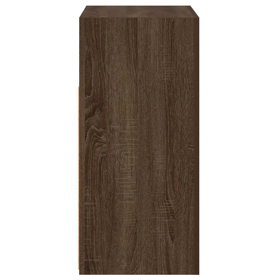 Buffet avec lumières LED chêne marron 80x35x75 cm - 9