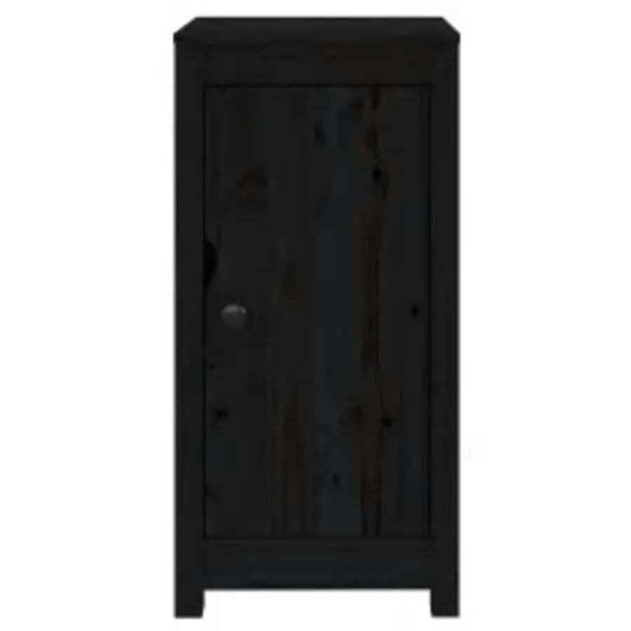Buffets 2 pcs noir 39x35x80 cm bois massif de pin - 4