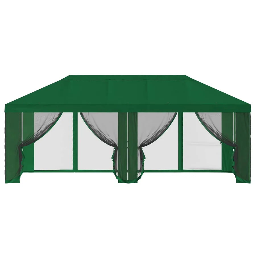 Housse de tonnelle avec murs latéraux 6 x 3 m Vert Polyester - 5
