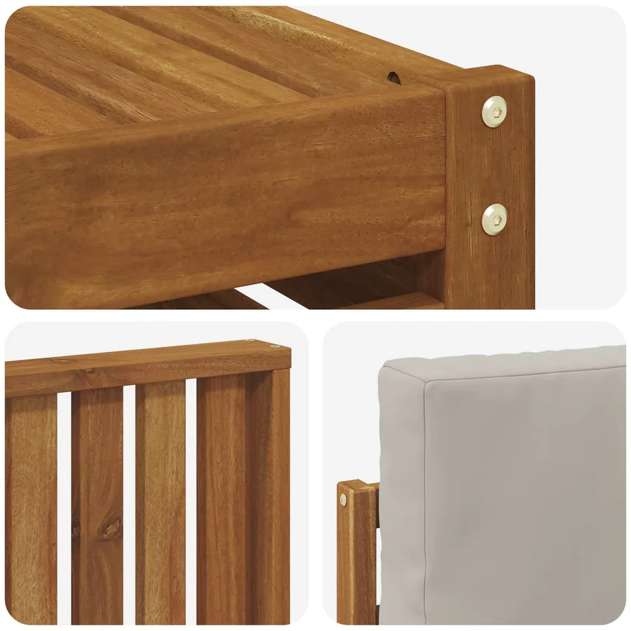 Ensemble de canapés d'extérieur 6 pcs Gris Naturel et Clair - 7