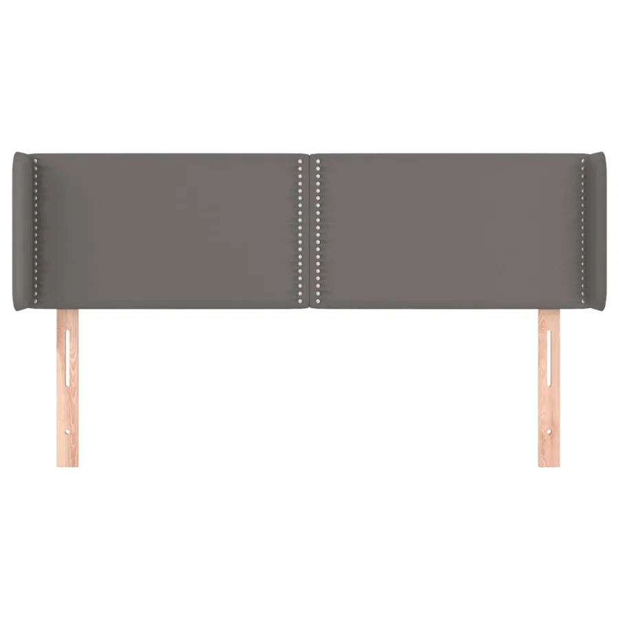 Tête de lit avec oreilles Gris 147x16x78/88 cm Similicuir - 3