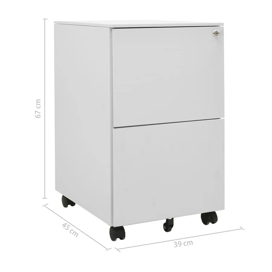 Classeur mobile Gris clair 39x45x67 cm Acier - 10