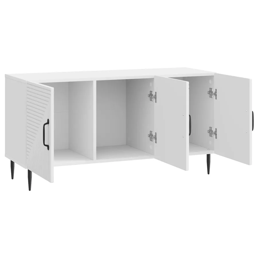 Meuble TV Blanc brillant 99 x 34,5 x 50 cm Bois d'ingénierie - 5
