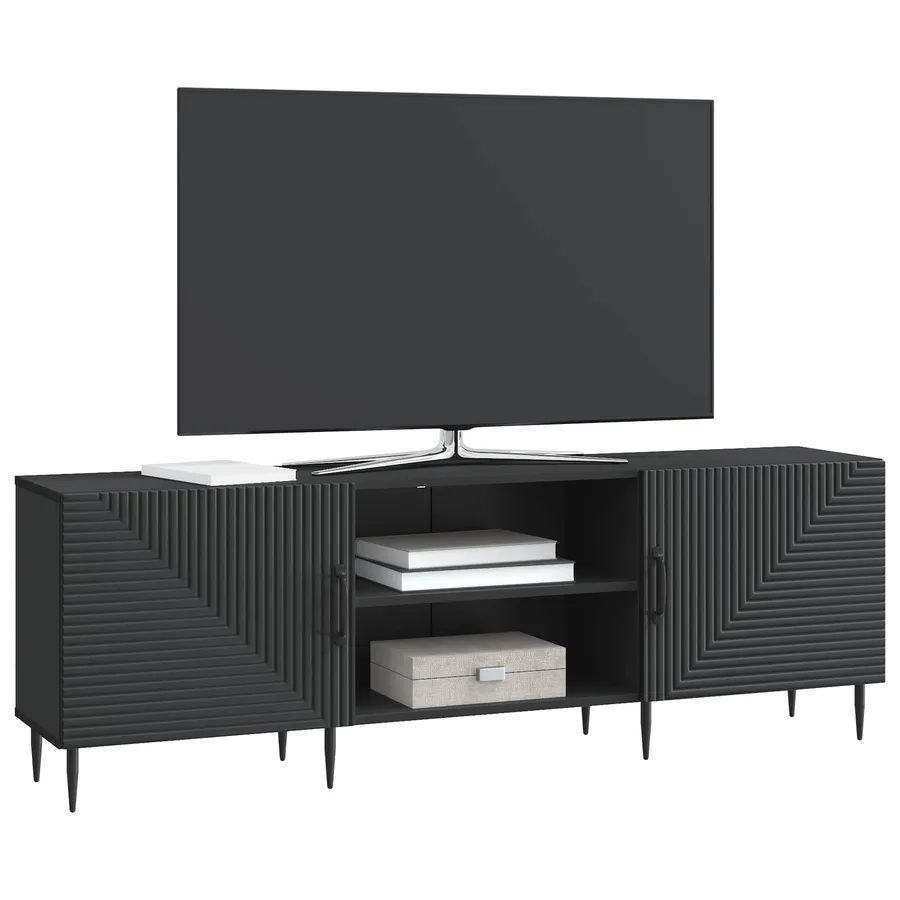 Meuble TV Noir 150 x 31 x 50 cm Bois d'ingénierie - 3