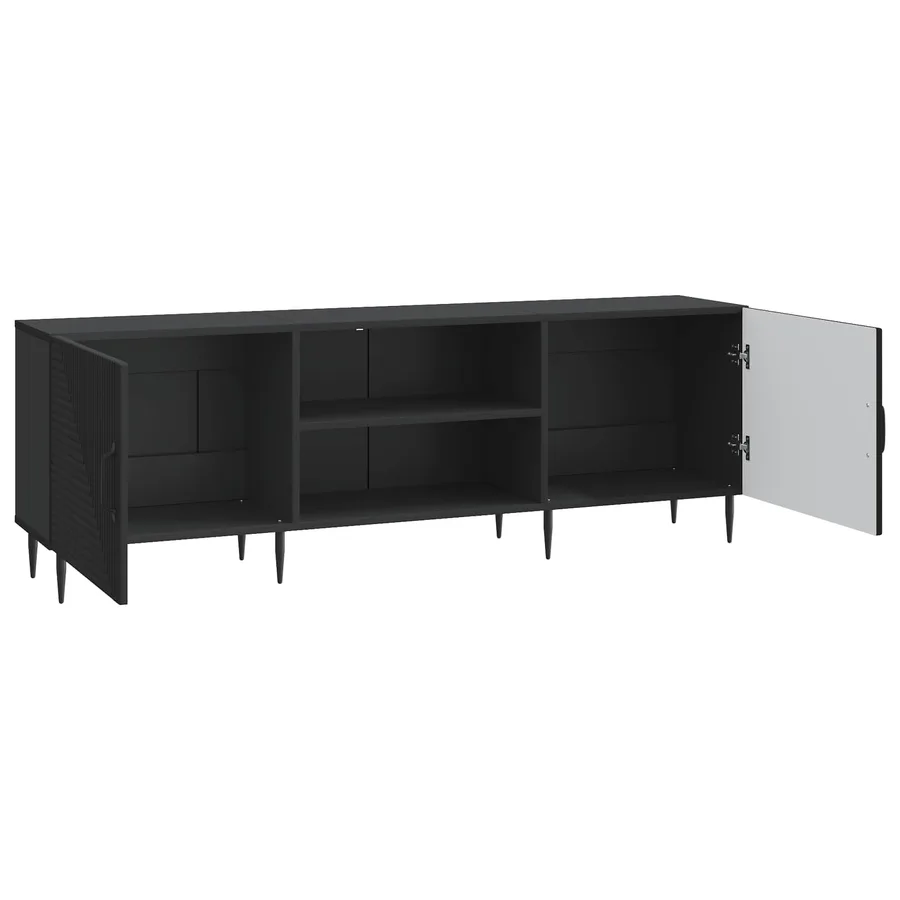 Meuble TV Noir 150 x 31 x 50 cm Bois d'ingénierie - 5