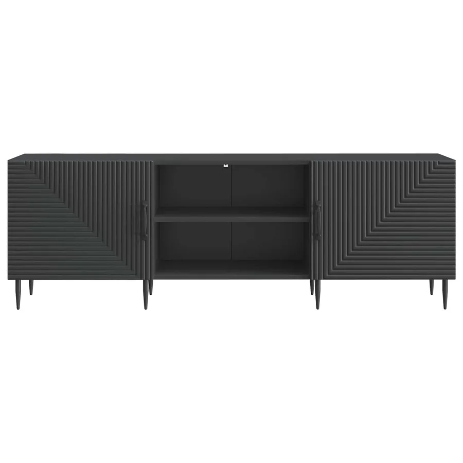 Meuble TV Noir 150 x 31 x 50 cm Bois d'ingénierie - 6