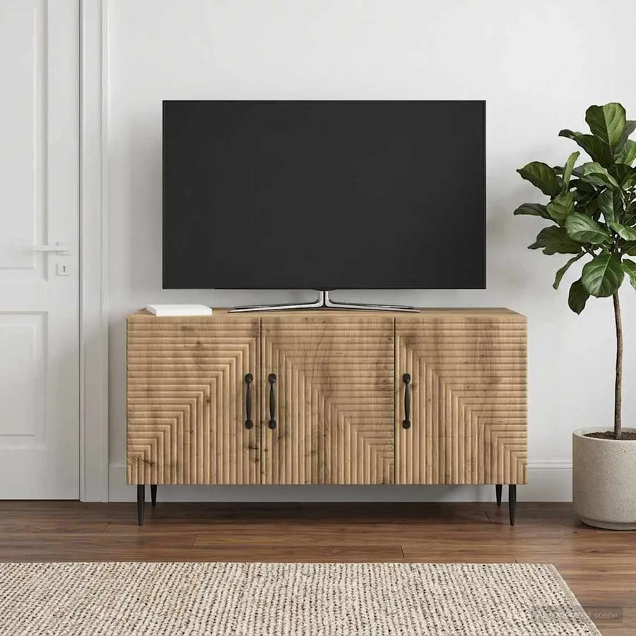 Meuble TV 99 x 34,5 x 50 cm Chêne artisanal Bois d'ingénierie - 4