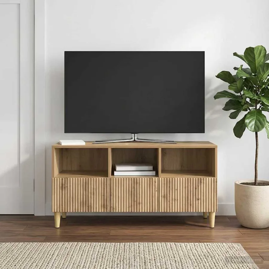 Meuble TV 102 x 34,5 x 50 cm Chêne artisanal Bois d'ingénierie - 4
