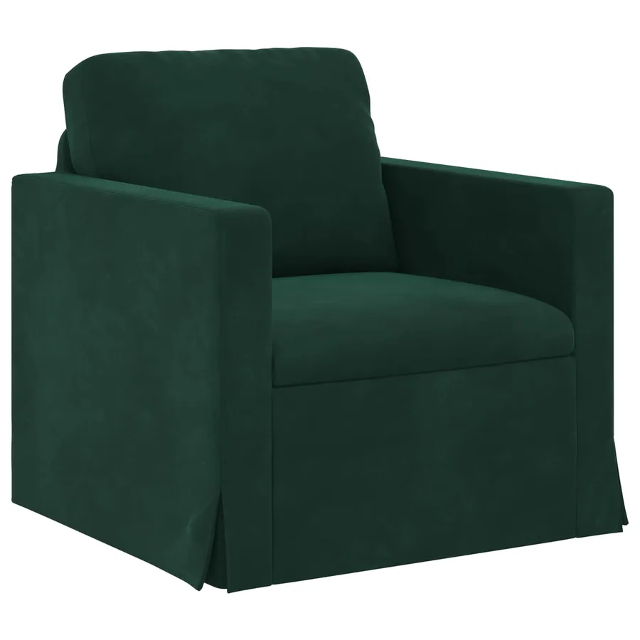 Ensemble de Canapés 2 pcs Vert foncé 198 x 78 x 80 cm Velours - 4