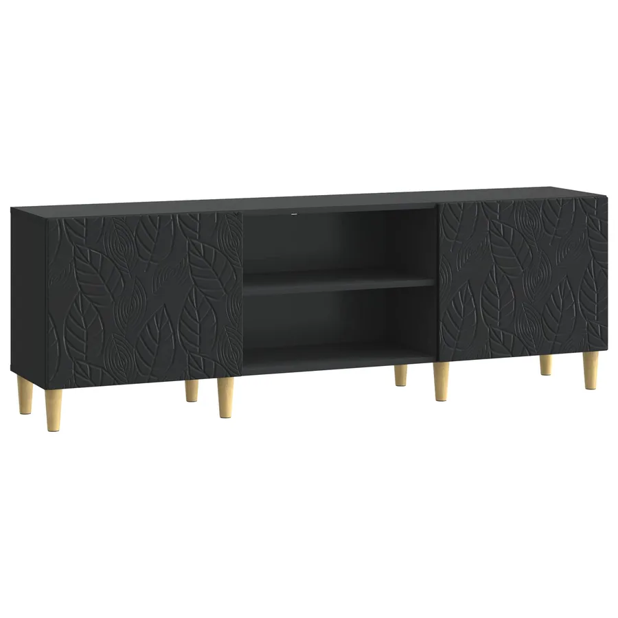 Meuble TV 150 x 31 x 50 cm Noir Bois d'ingénierie - 2