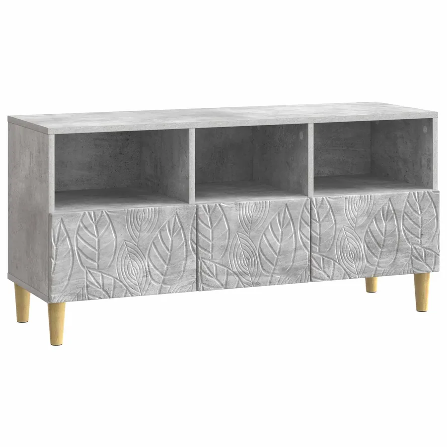 Meuble TV 102 x 34,5 x 50 cm Gris béton Bois d'ingénierie - 2
