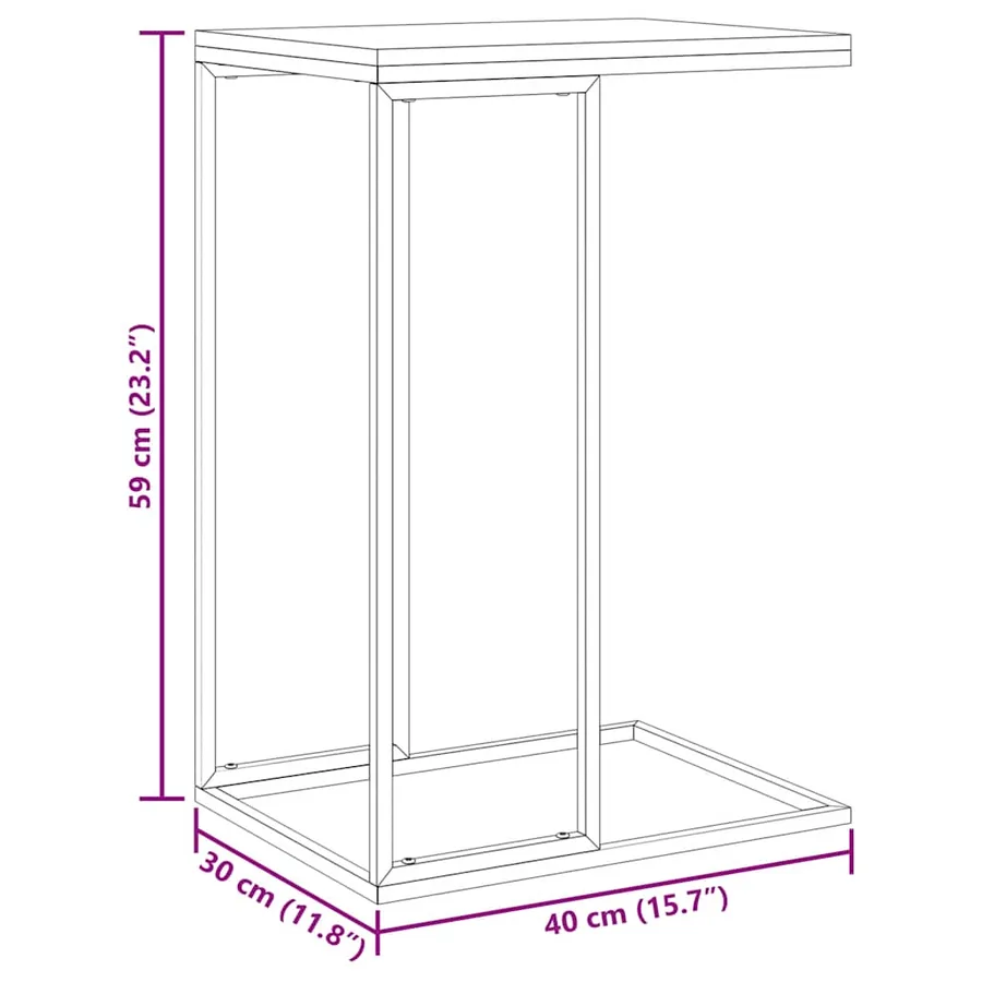 Table d'appoint Noir 40x30x59 cm Bois d'ingénierie - 8