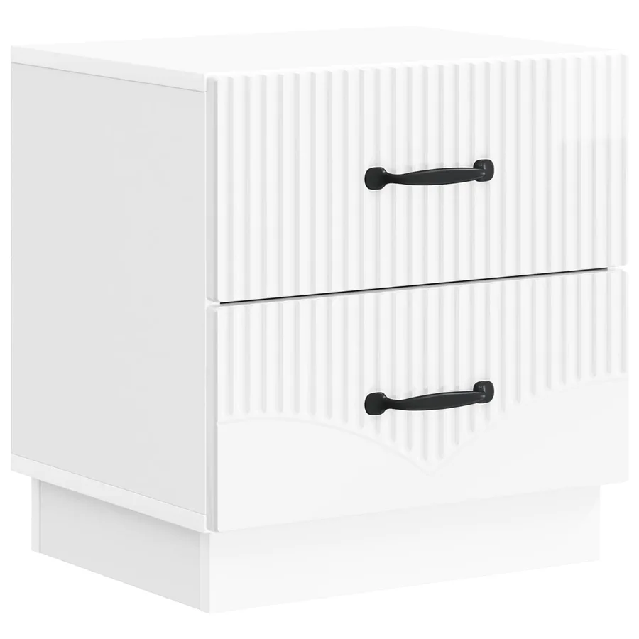 Cabinet de chevet Blanc brillant 43 x 34,5 x 44,5 cm - 2