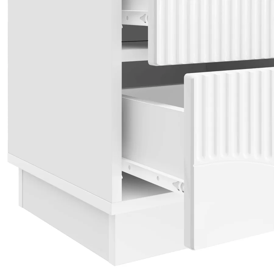 Cabinet de chevet Blanc brillant 43 x 34,5 x 44,5 cm - 9