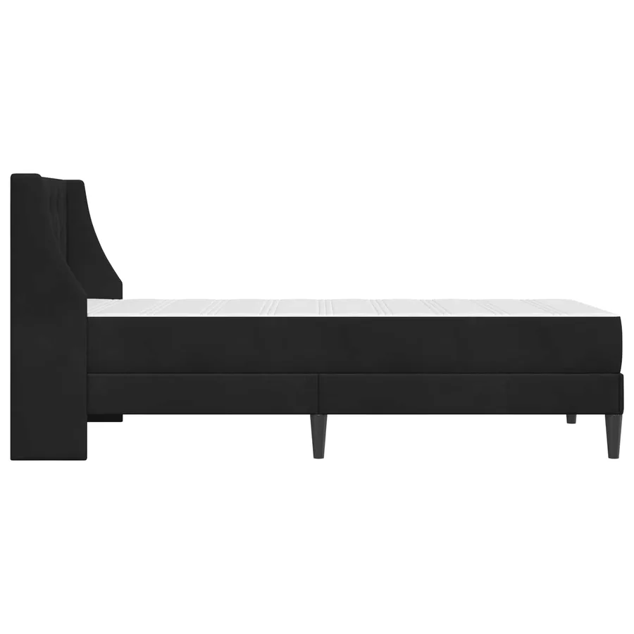 Cadre de lit avec matelas Noir 100 x 200 cm Velours - 7