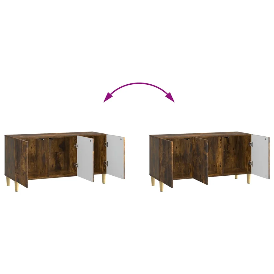Meuble TV Chêne fumé 99 x 34,5 x 50 cm Bois d'ingénierie - 11