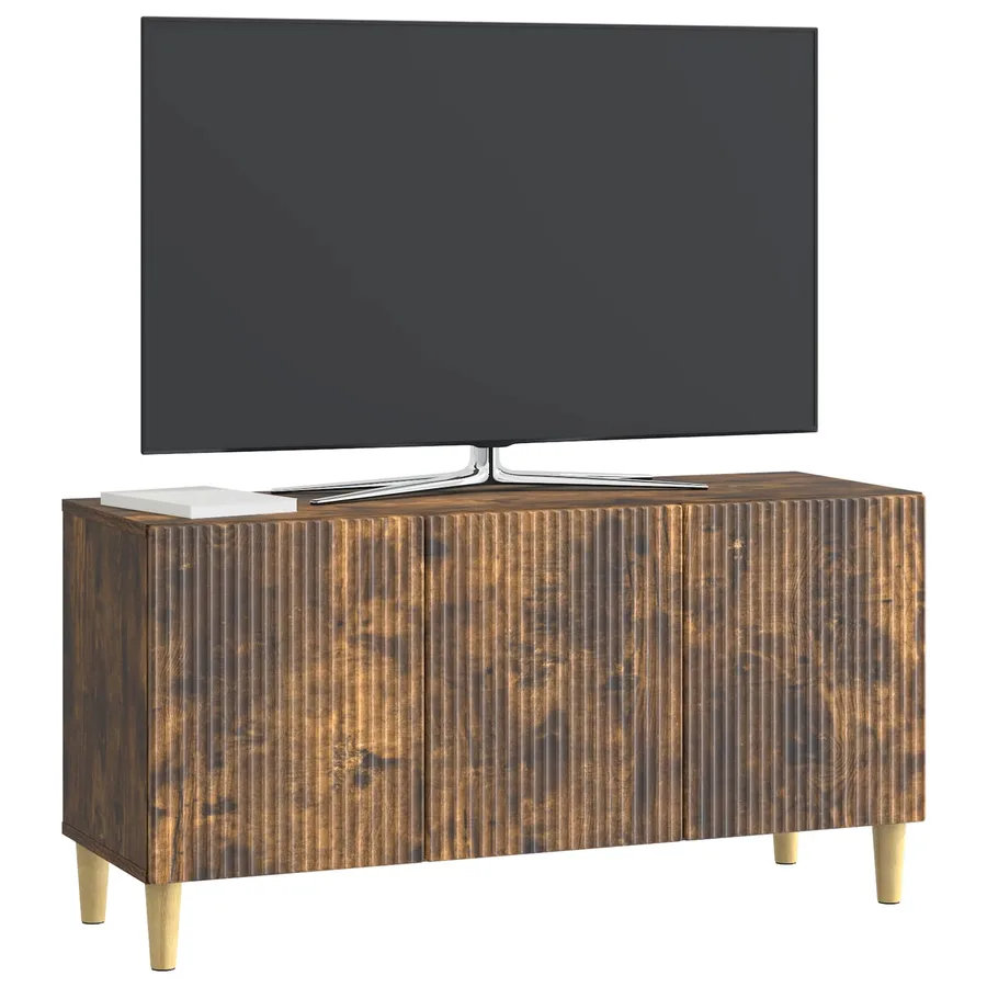 Meuble TV Chêne fumé 99 x 34,5 x 50 cm Bois d'ingénierie - 3