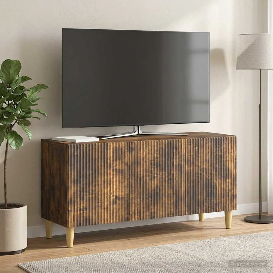 Meuble TV Chêne fumé 99 x 34,5 x 50 cm Bois d'ingénierie - 4