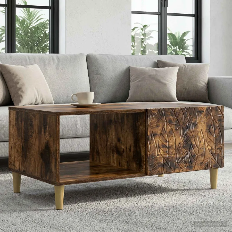 Table basse Chêne fumé 90 x 50 x 40 cm Bois d'ingénierie
