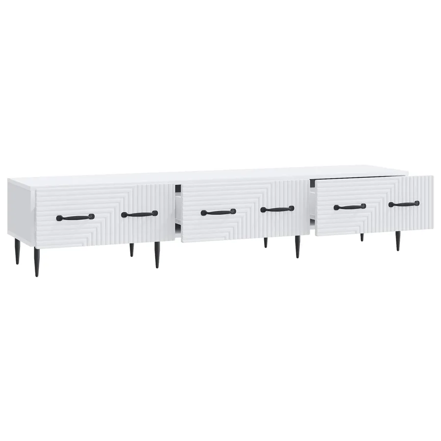 Meuble TV Blanc 147 x 34,5 x 30 cm Bois d'ingénierie - 5
