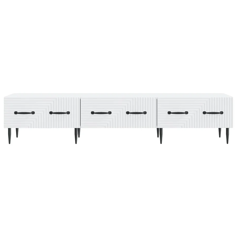 Meuble TV Blanc 147 x 34,5 x 30 cm Bois d'ingénierie - 6