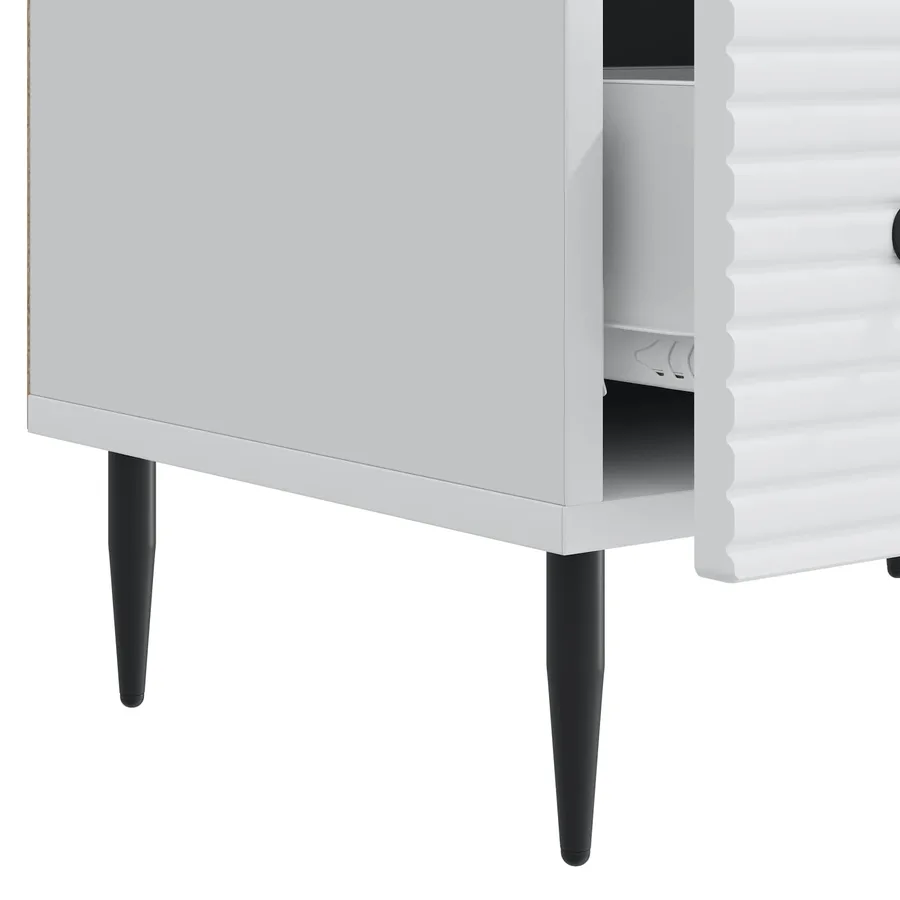 Meuble TV Blanc 147 x 34,5 x 30 cm Bois d'ingénierie - 9
