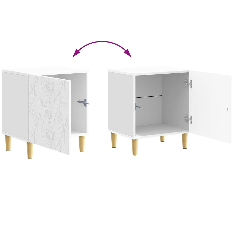 Table de chevet 2 pcs Blanc brillant 43 x 34,5 x 50 cm - 11
