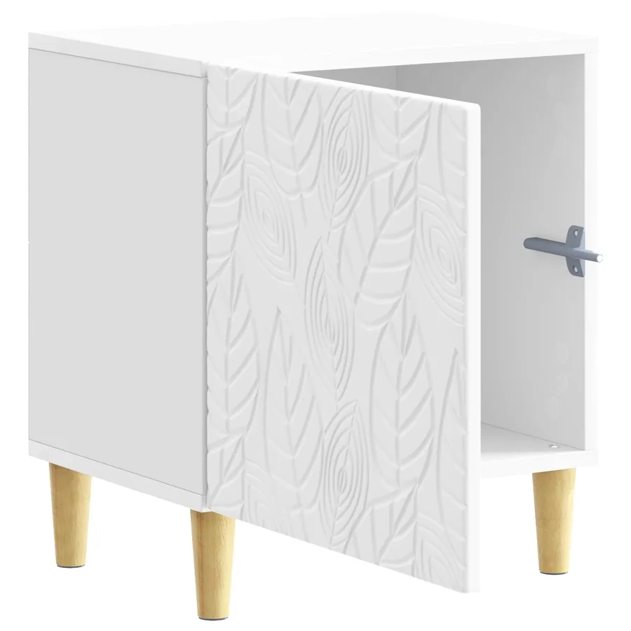 Table de chevet 2 pcs Blanc brillant 43 x 34,5 x 50 cm - 5