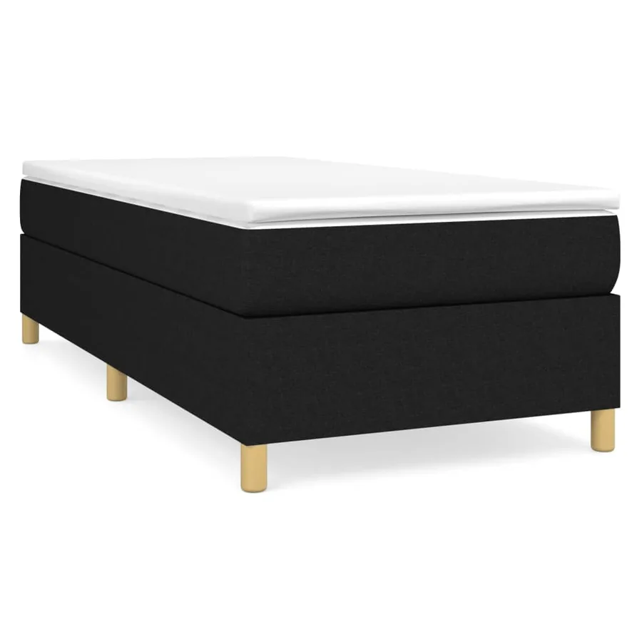 Sommier à lattes de lit avec matelas Noir 100x200 cm Tissu - 2