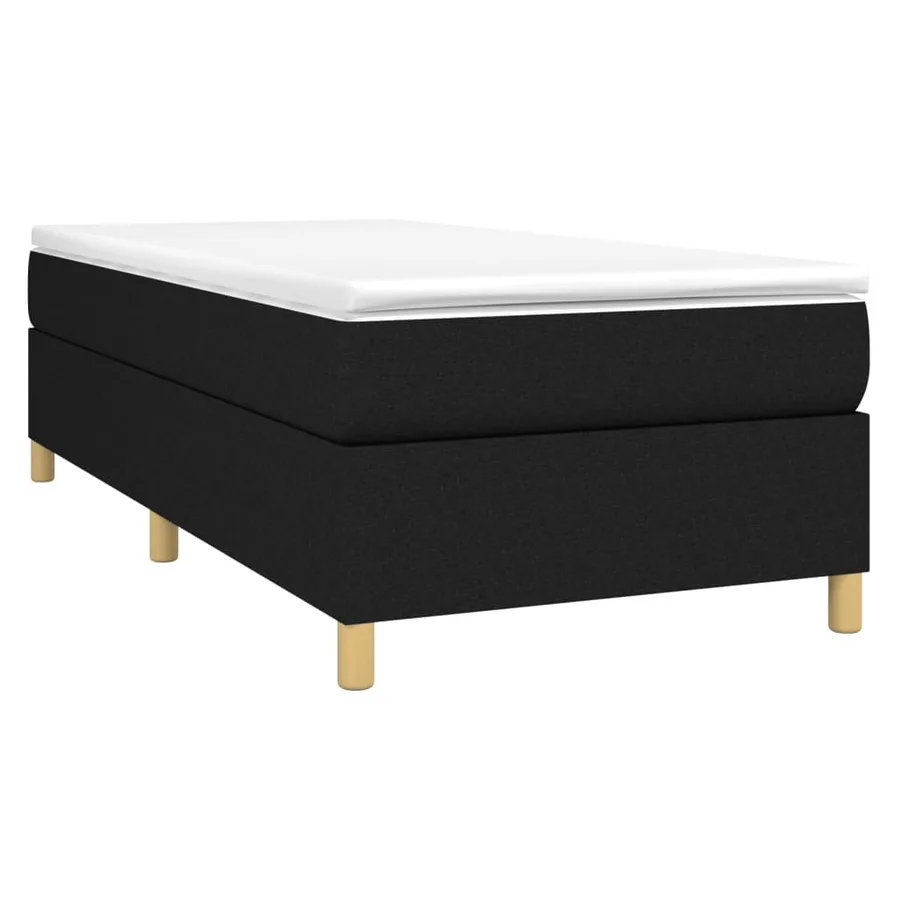 Sommier à lattes de lit avec matelas Noir 100x200 cm Tissu - 3