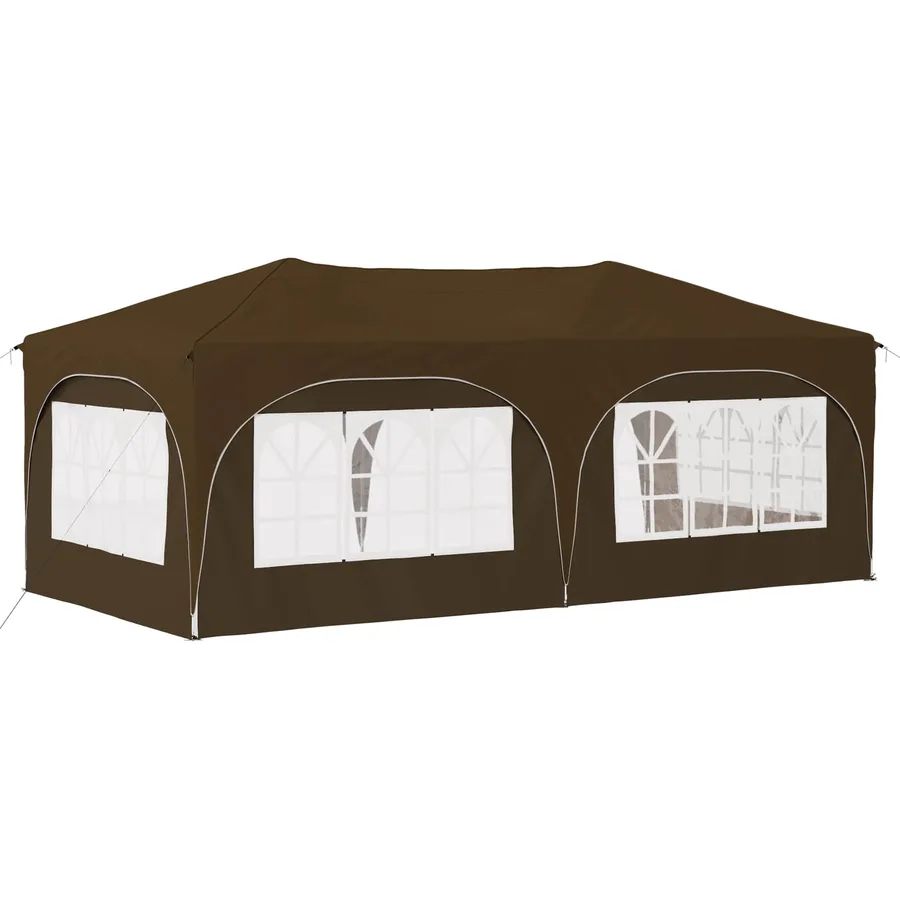 Tente de fête pop-up 575 x 288 x 245 cm Taupe Tissu Oxford - 7