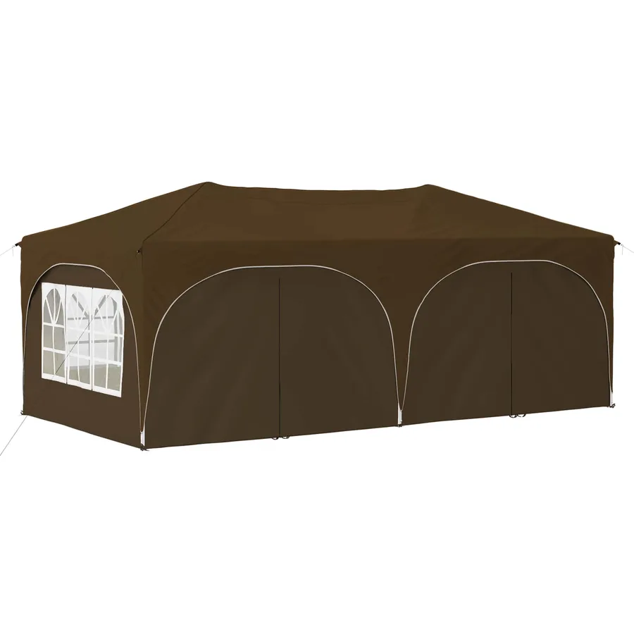 Tente de fête pop-up 575 x 288 x 245 cm Taupe Tissu Oxford - 4