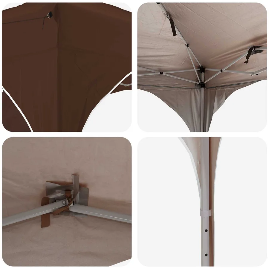 Tente de fête pop-up 575 x 288 x 245 cm Marron Tissu Oxford - 10