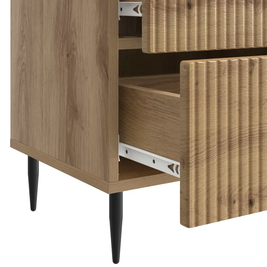 Cabinet de chevet 2 pc Chêne artisanal 43 x 34,5 x 47,5 cm - 11