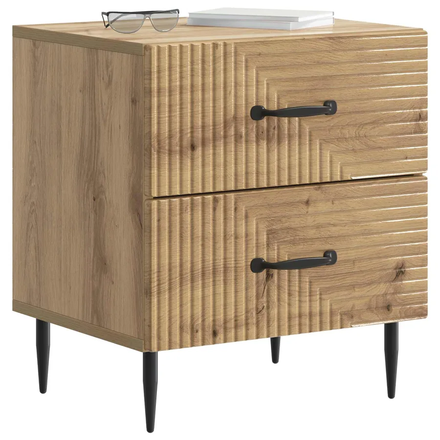 Cabinet de chevet 2 pc Chêne artisanal 43 x 34,5 x 47,5 cm - 3