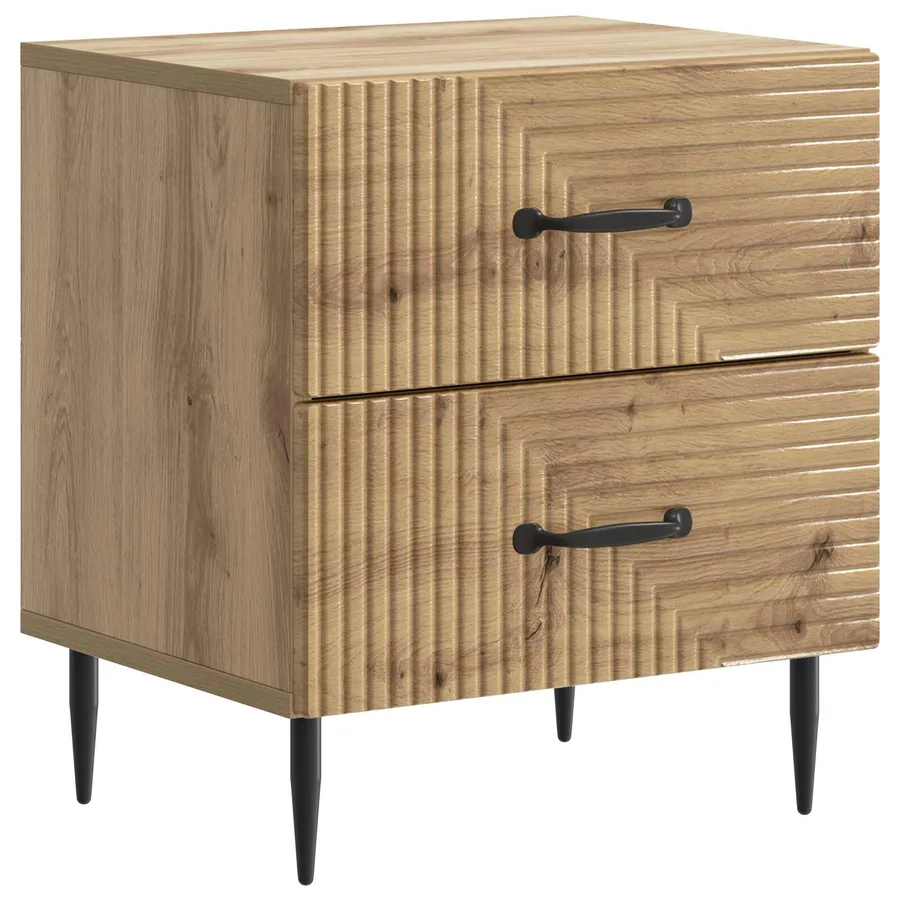 Cabinet de chevet 2 pc Chêne artisanal 43 x 34,5 x 47,5 cm - 5