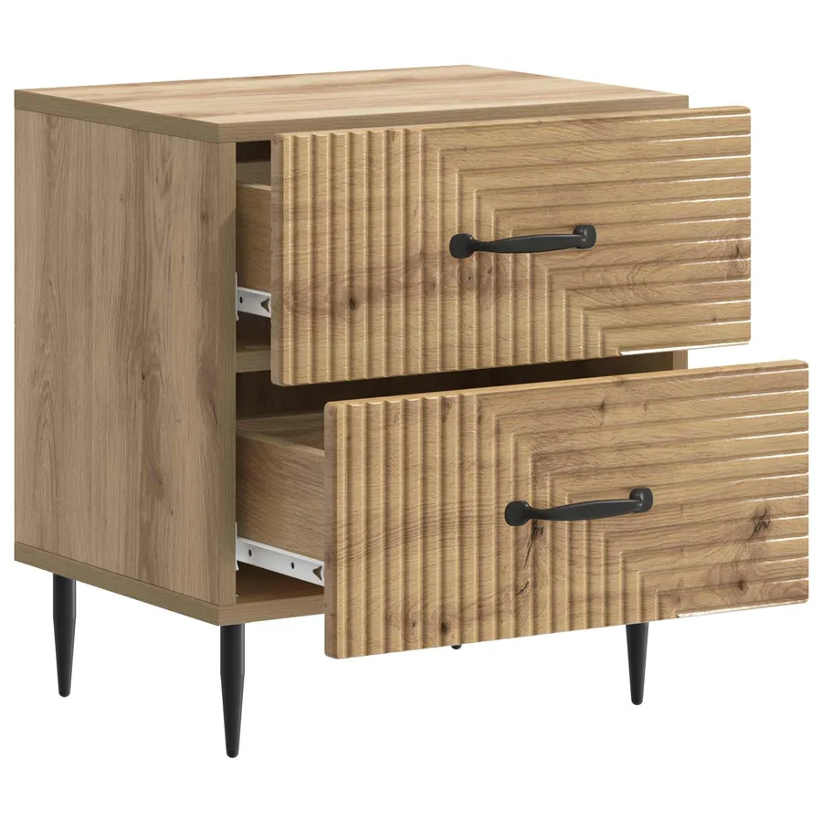Cabinet de chevet 2 pc Chêne artisanal 43 x 34,5 x 47,5 cm - 6